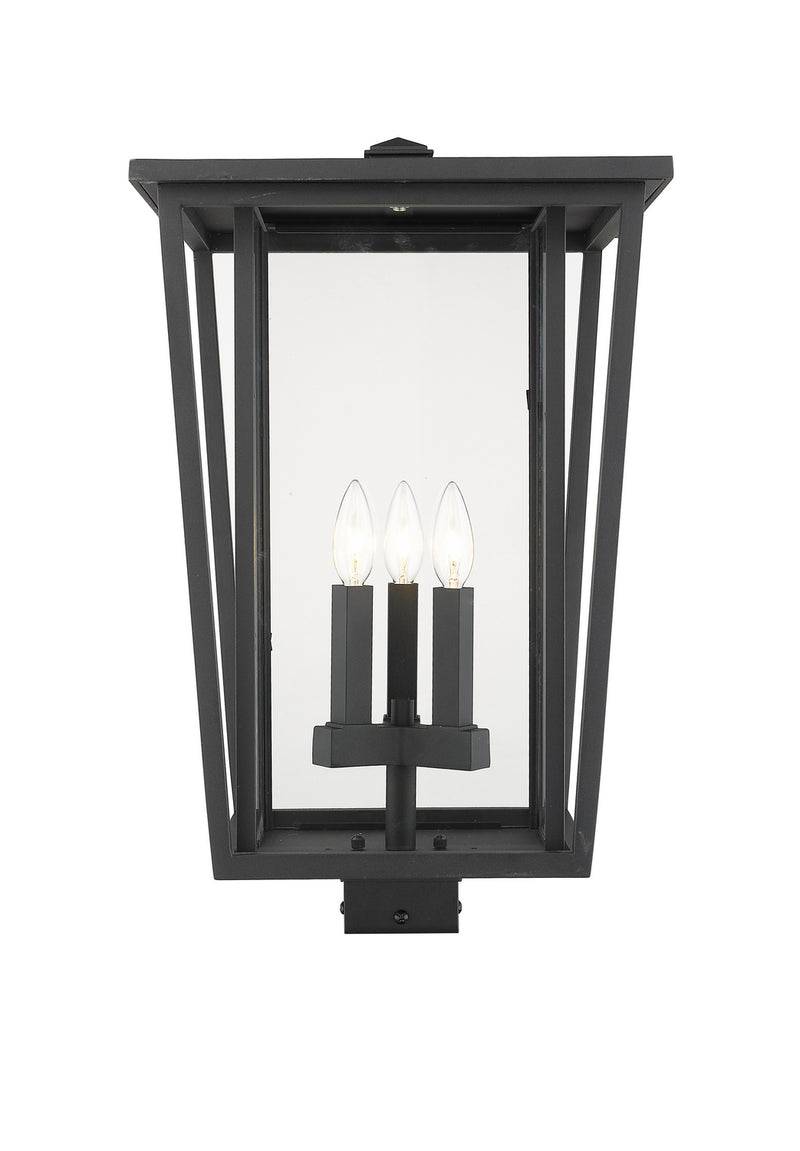 Z-Lite 571PHXLS-BK Three Light Outdoor Post Mount Fixture, Black