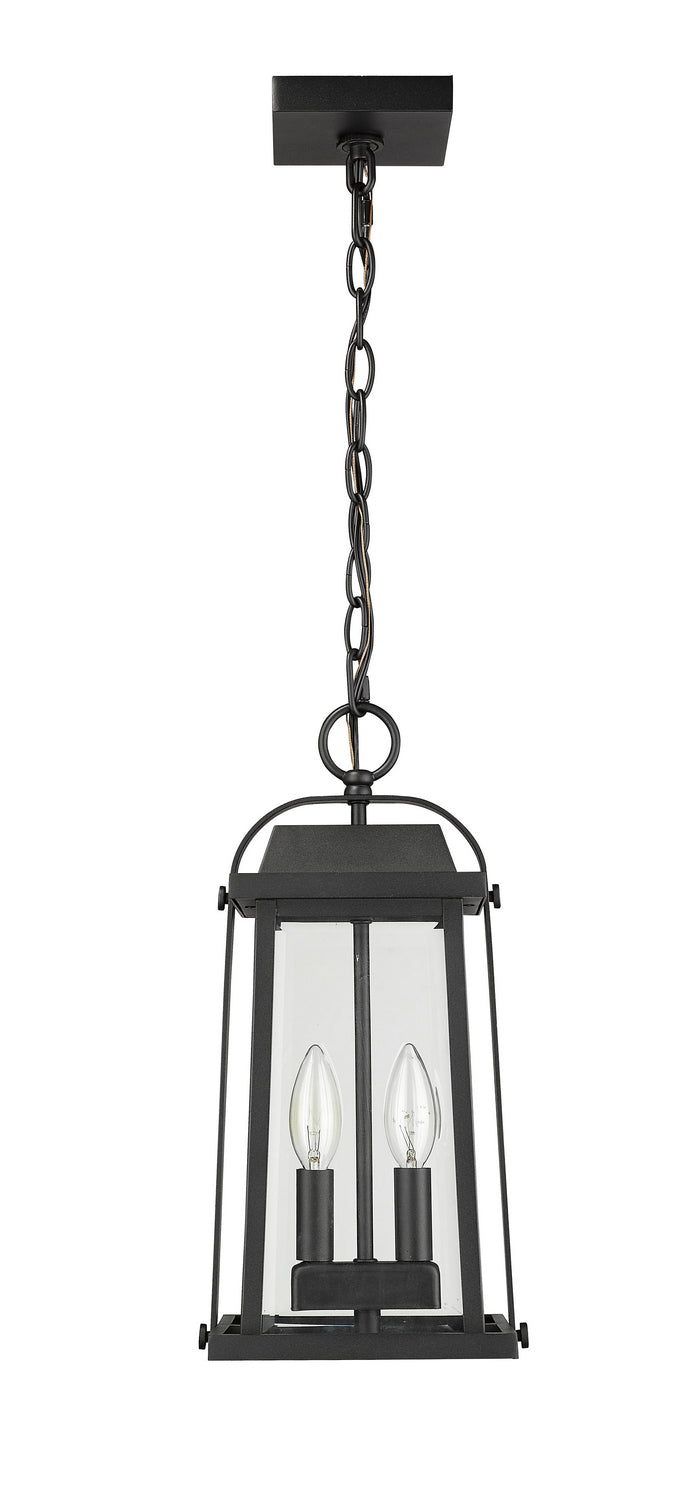 Z-Lite 574CHM-BK Two Light Outdoor Chain Mount Ceiling Fixture, Black