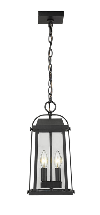 Z-Lite 574CHM-BK Two Light Outdoor Chain Mount Ceiling Fixture, Black