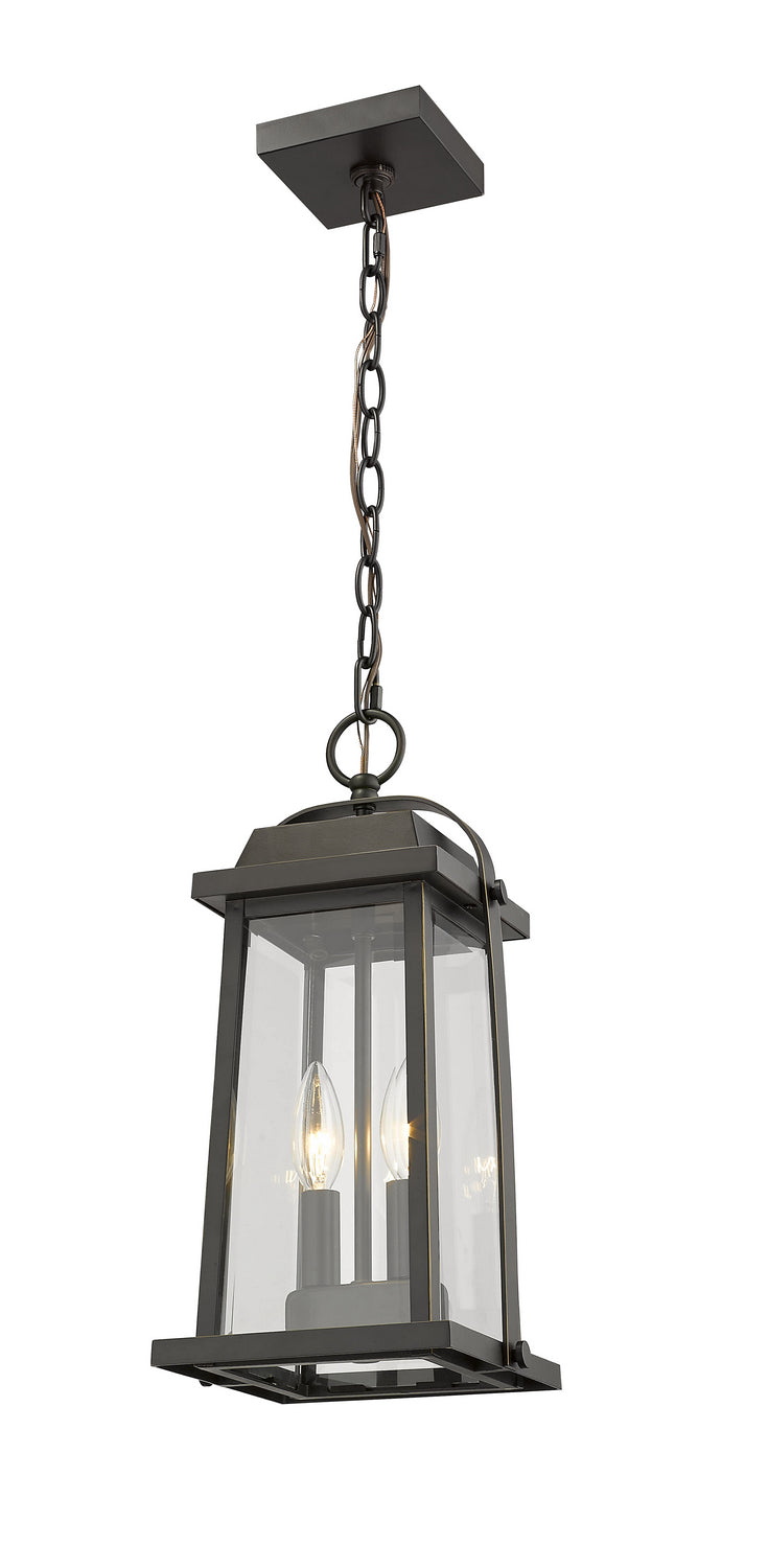 Z-Lite 574CHM-ORB Two Light Outdoor Chain Mount Ceiling Fixture, Oil Rubbed Bronze