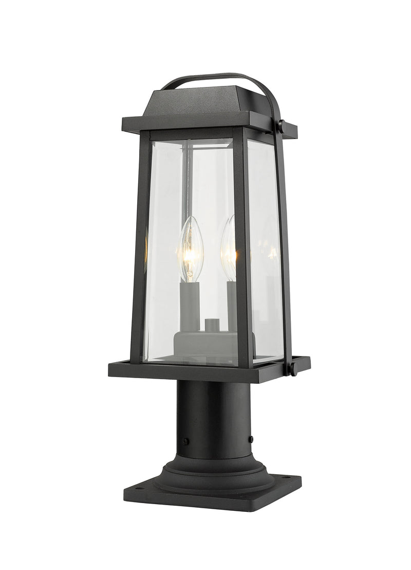 Z-Lite 574PHMR-533PM-BK Two Light Outdoor Pier Mounted Fixture, Black