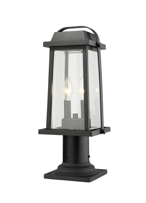 Z-Lite 574PHMR-533PM-BK Two Light Outdoor Pier Mounted Fixture, Black