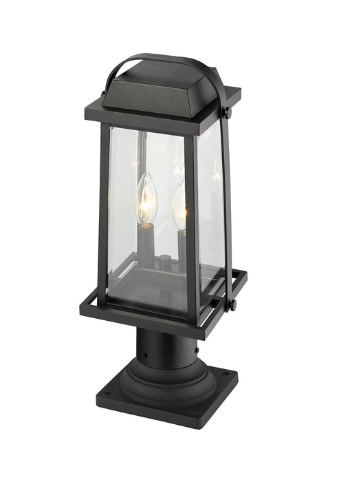 Z-Lite 574PHMR-533PM-BK Two Light Outdoor Pier Mounted Fixture, Black