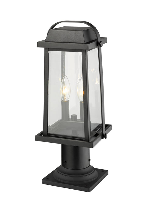 Z-Lite 574PHMR-533PM-BK Two Light Outdoor Pier Mounted Fixture, Black