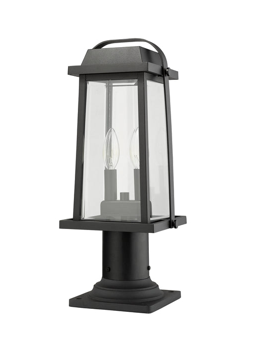 Z-Lite 574PHMR-533PM-BK Two Light Outdoor Pier Mounted Fixture, Black