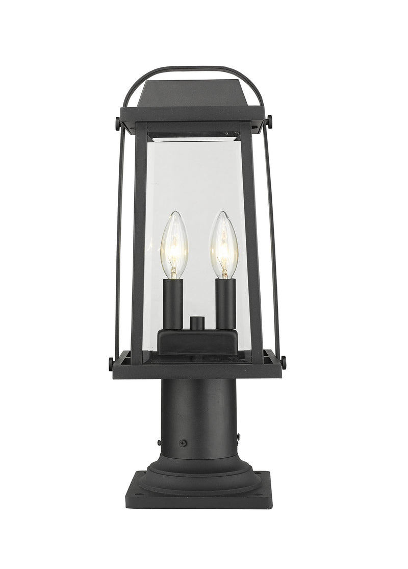 Z-Lite 574PHMR-533PM-BK Two Light Outdoor Pier Mounted Fixture, Black