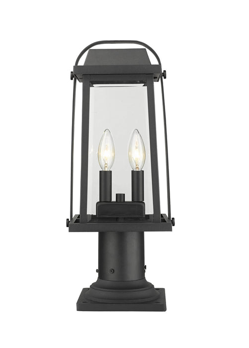 Z-Lite 574PHMR-533PM-BK Two Light Outdoor Pier Mounted Fixture, Black