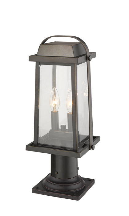 Z-Lite 574PHMR-533PM-ORB Two Light Outdoor Pier Mounted Fixture, Oil Rubbed Bronze