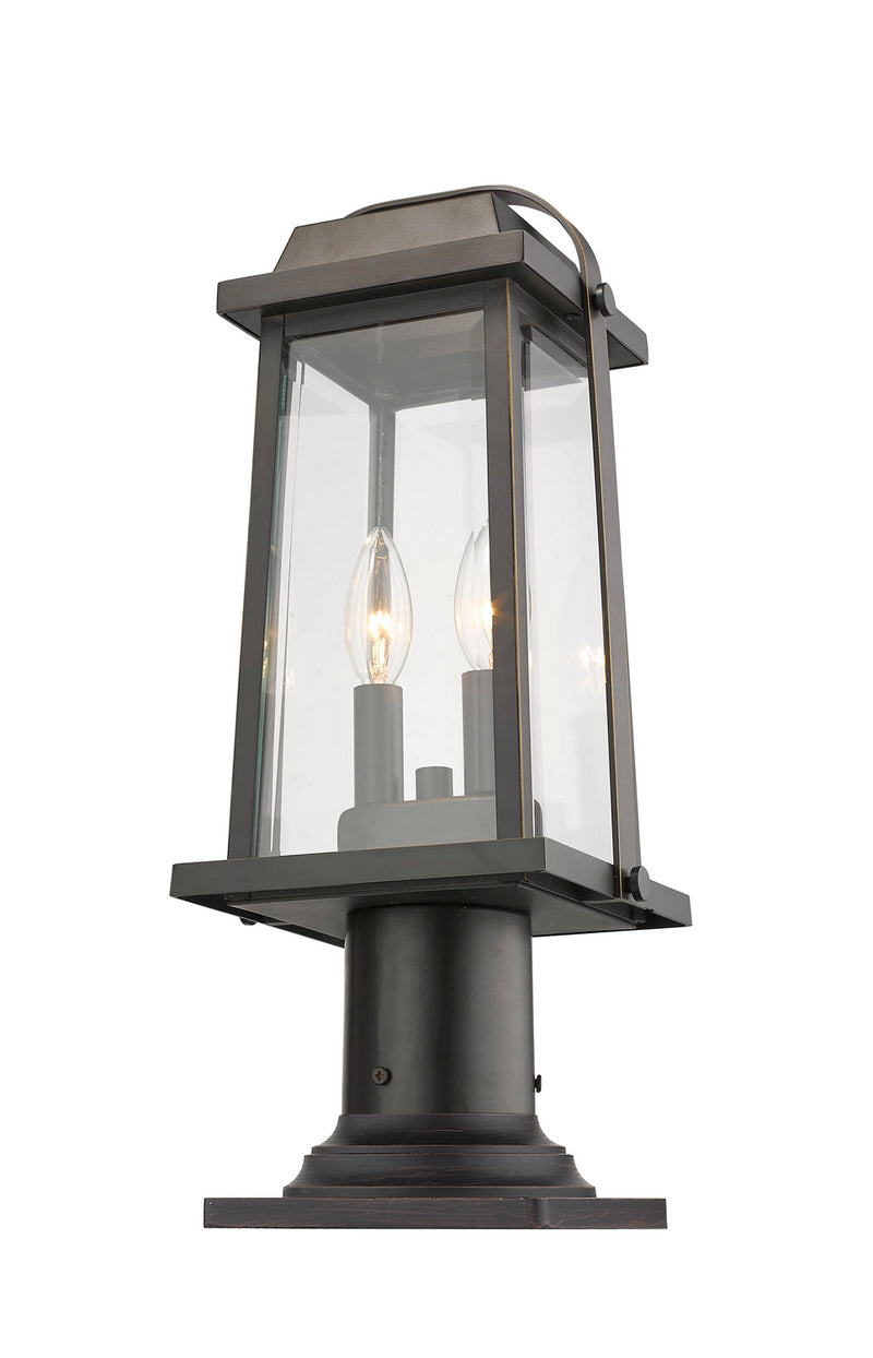 Z-Lite 574PHMR-533PM-ORB Two Light Outdoor Pier Mounted Fixture, Oil Rubbed Bronze