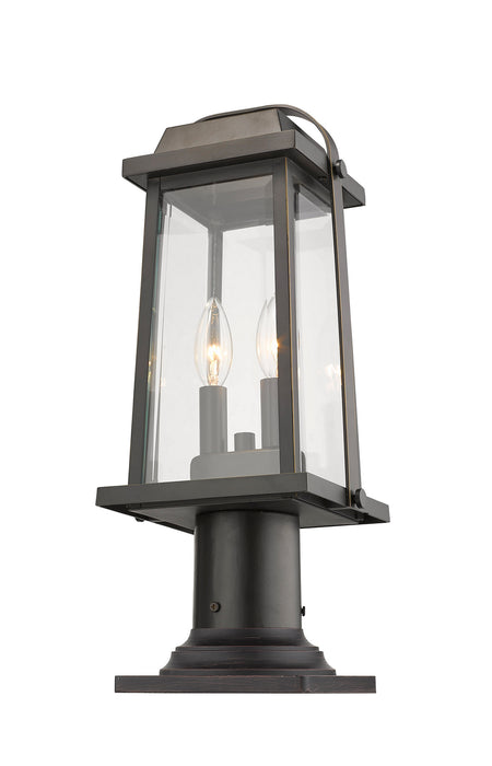 Z-Lite 574PHMR-533PM-ORB Two Light Outdoor Pier Mounted Fixture, Oil Rubbed Bronze