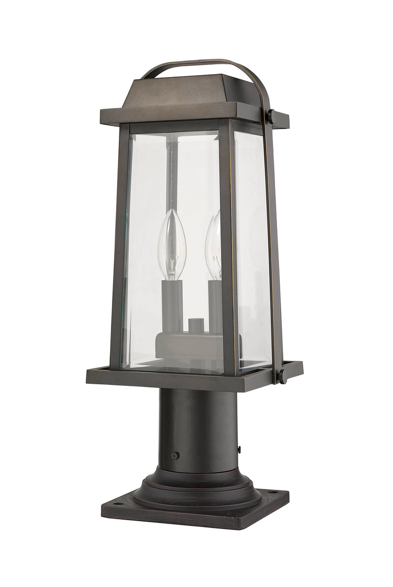Z-Lite 574PHMR-533PM-ORB Two Light Outdoor Pier Mounted Fixture, Oil Rubbed Bronze