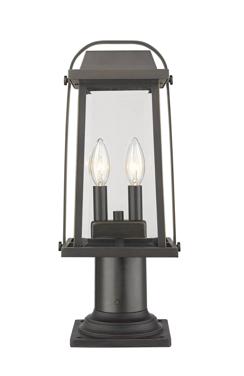 Z-Lite 574PHMR-533PM-ORB Two Light Outdoor Pier Mounted Fixture, Oil Rubbed Bronze