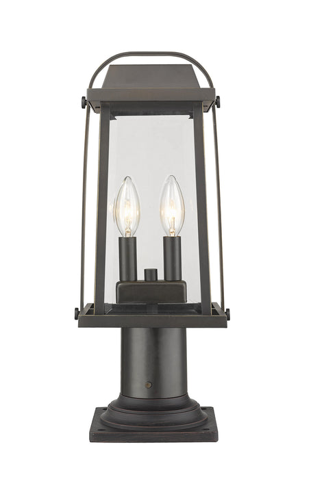 Z-Lite 574PHMR-533PM-ORB Two Light Outdoor Pier Mounted Fixture, Oil Rubbed Bronze