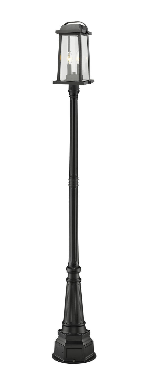 Z-Lite 574PHMR-564P-BK Two Light Outdoor Post Mounted Fixture, Black