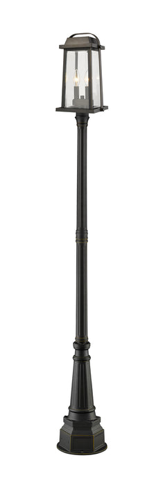 Z-Lite 574PHMR-564P-ORB Two Light Outdoor Post Mounted Fixture, Oil Rubbed Bronze
