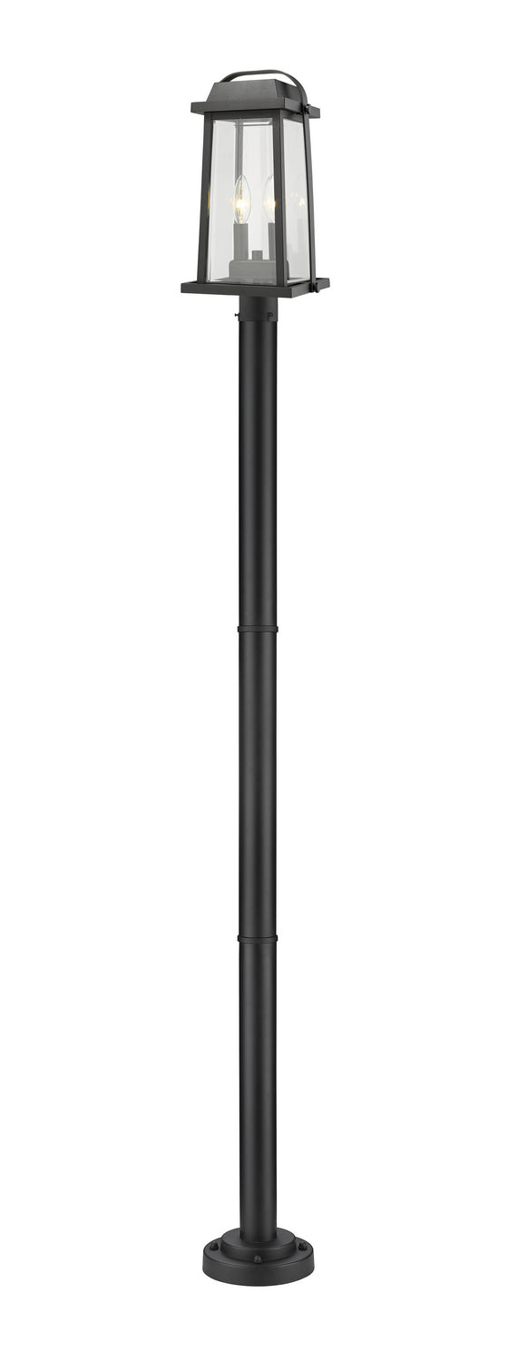 Z-Lite 574PHMR-567P-BK Two Light Outdoor Post Mounted Fixture, Black