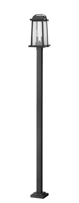 Z-Lite 574PHMS-536P-BK Two Light Outdoor Post Mounted Fixture, Black