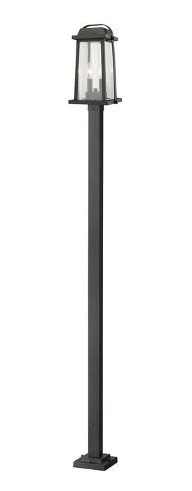 Z-Lite 574PHMS-536P-BK Two Light Outdoor Post Mounted Fixture, Black