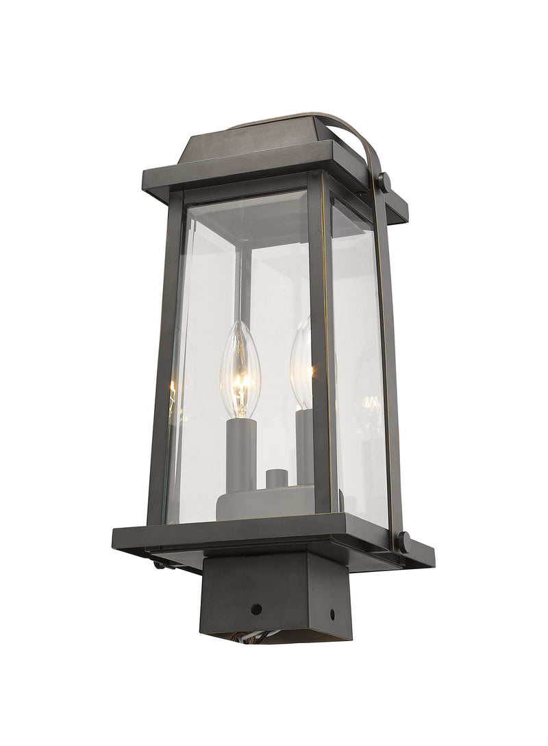 Z-Lite 574PHMS-ORB Two Light Outdoor Post Mount Fixture, Oil Rubbed Bronze