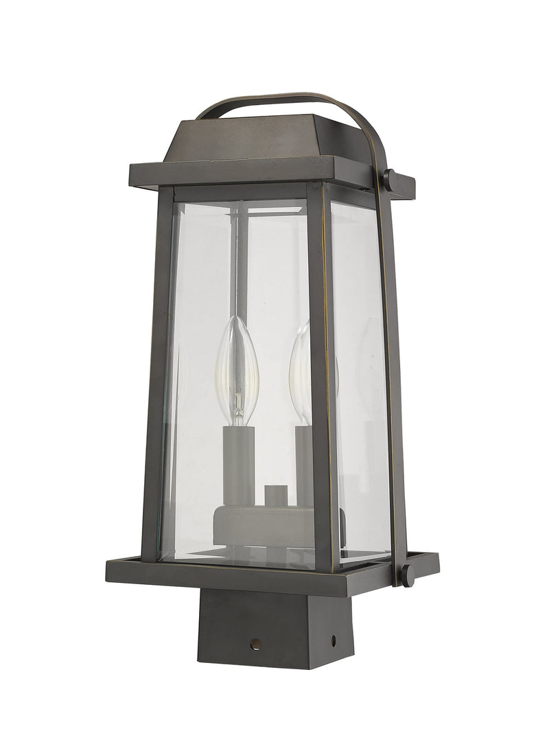 Z-Lite 574PHMS-ORB Two Light Outdoor Post Mount Fixture, Oil Rubbed Bronze