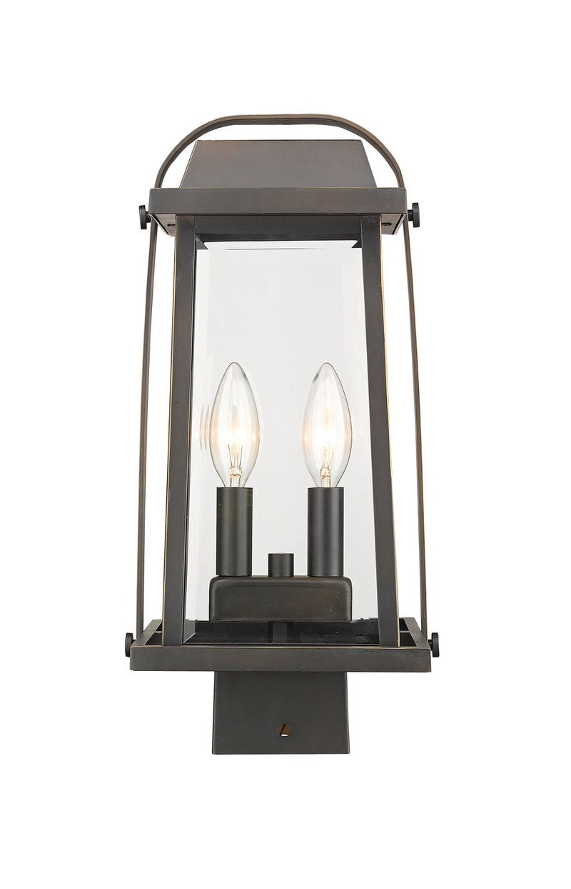 Z-Lite 574PHMS-ORB Two Light Outdoor Post Mount Fixture, Oil Rubbed Bronze
