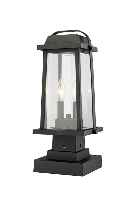 Z-Lite 574PHMS-SQPM-BK Two Light Outdoor Pier Mounted Fixture, Black