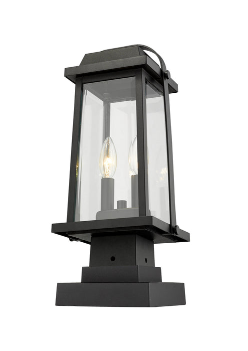 Z-Lite 574PHMS-SQPM-BK Two Light Outdoor Pier Mounted Fixture, Black