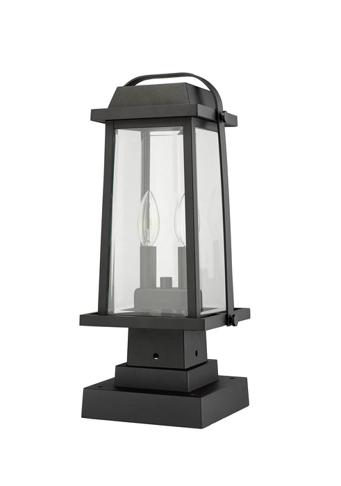 Z-Lite 574PHMS-SQPM-BK Two Light Outdoor Pier Mounted Fixture, Black
