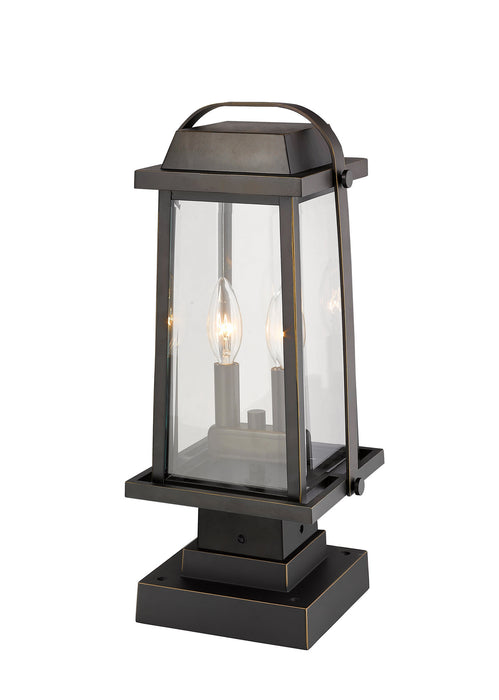 Z-Lite 574PHMS-SQPM-ORB Two Light Outdoor Pier Mounted Fixture, Oil Rubbed Bronze