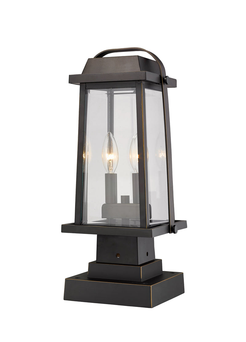 Z-Lite 574PHMS-SQPM-ORB Two Light Outdoor Pier Mounted Fixture, Oil Rubbed Bronze