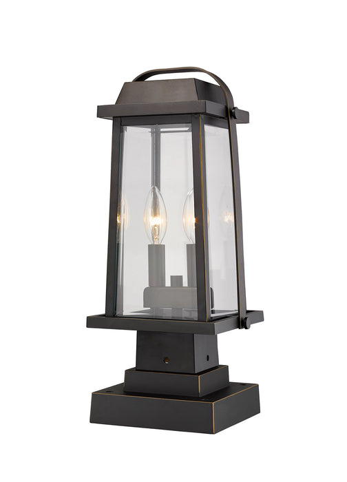 Z-Lite 574PHMS-SQPM-ORB Two Light Outdoor Pier Mounted Fixture, Oil Rubbed Bronze