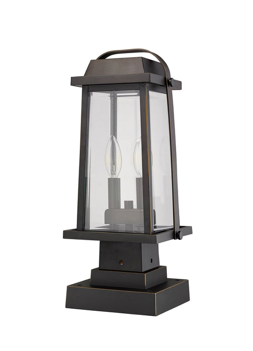 Z-Lite 574PHMS-SQPM-ORB Two Light Outdoor Pier Mounted Fixture, Oil Rubbed Bronze