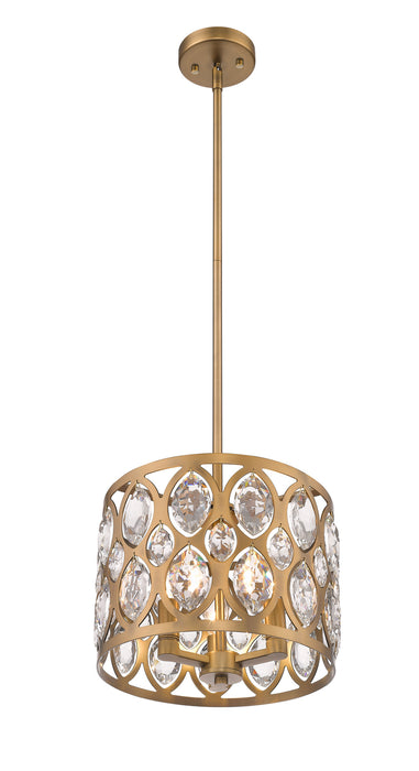 Z-Lite 6010-12HB Three Light Chandelier, Heirloom Brass