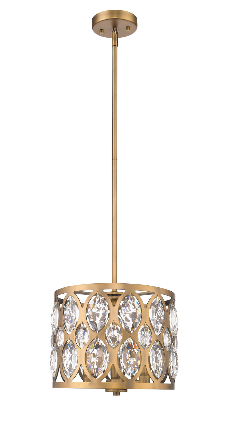 Z-Lite 6010-12HB Three Light Chandelier, Heirloom Brass