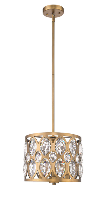 Z-Lite 6010-12HB Three Light Chandelier, Heirloom Brass