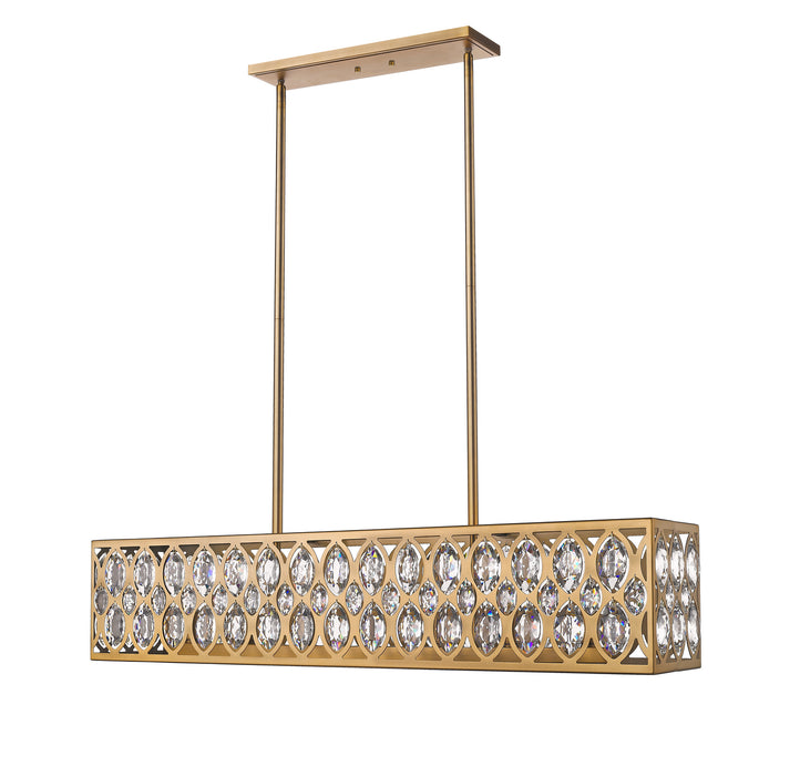 Z-Lite 6010-42HB Seven Light Linear Chandelier, Heirloom Brass