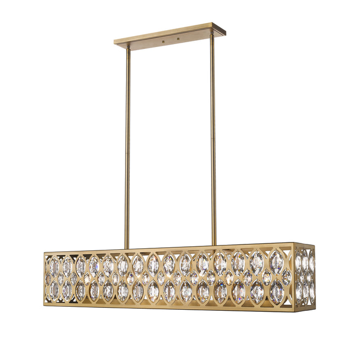 Z-Lite 6010-42HB Seven Light Linear Chandelier, Heirloom Brass