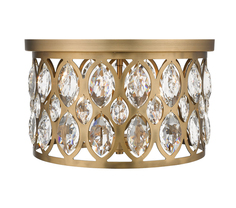Z-Lite 6010F15HB Four Light Flush Mount, Heirloom Brass