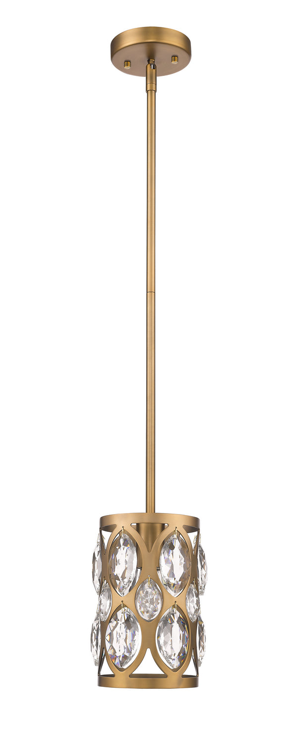 Z-Lite 6010MP-HB One Light Pendant, Heirloom Brass