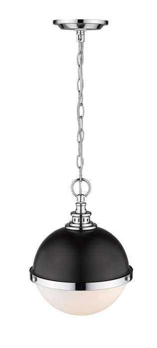 Z-Lite 619MP-MB-CH Two Light Pendant, Matte Black + Chrome