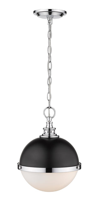 Z-Lite 619MP-MB-CH Two Light Pendant, Matte Black + Chrome