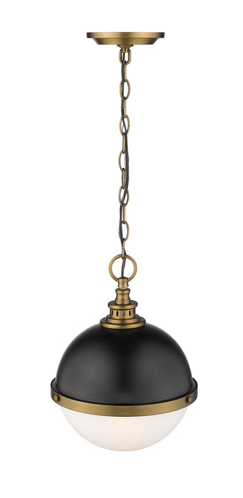 Z-Lite 619MP-MB-FB Two Light Pendant, Matte Black + Factory Bronze