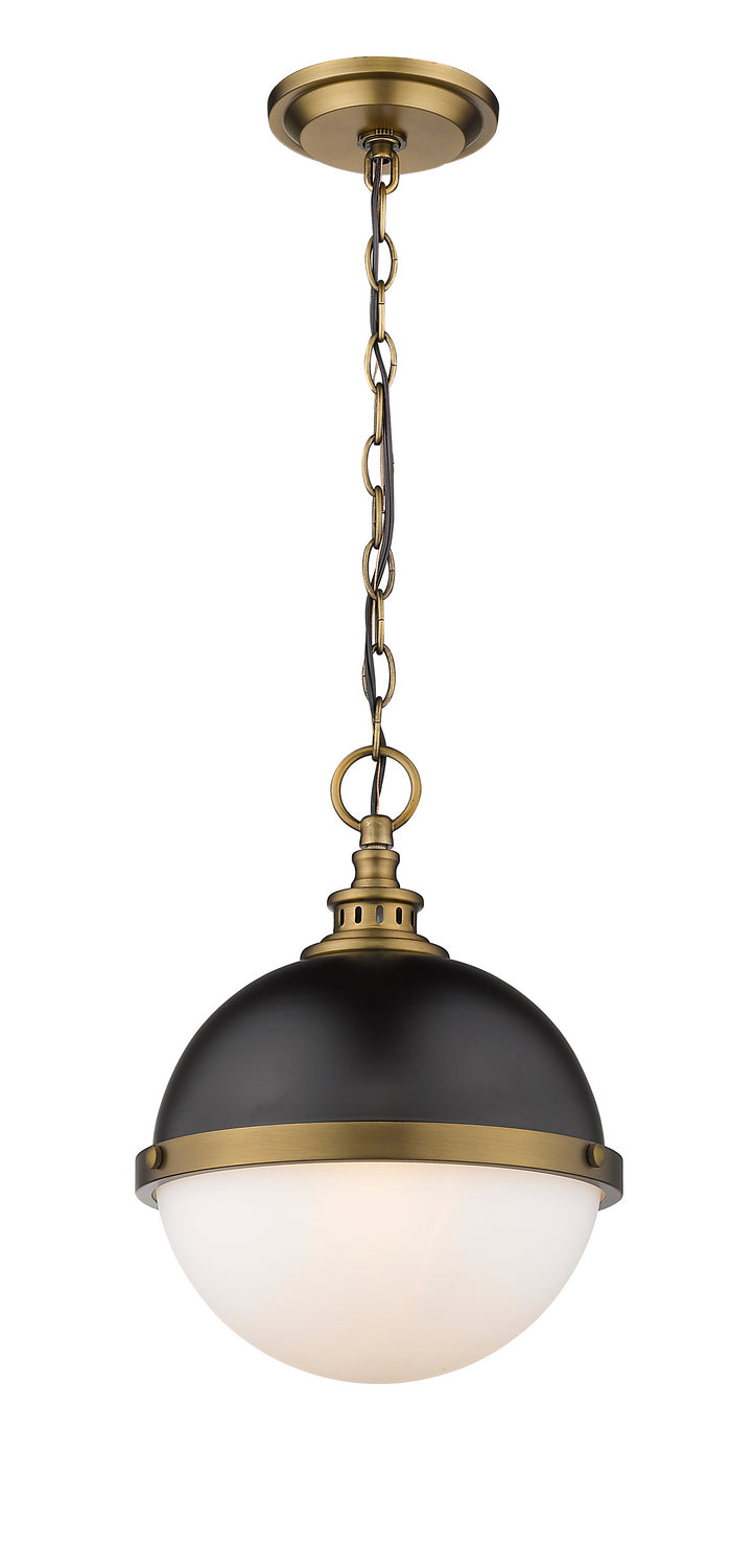 Z-Lite 619MP-MB-FB Two Light Pendant, Matte Black + Factory Bronze