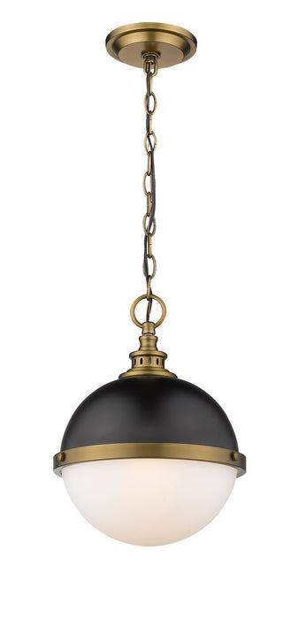 Z-Lite 619MP-MB-FB Two Light Pendant, Matte Black + Factory Bronze