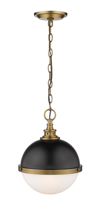 Z-Lite 619MP-MB-FB Two Light Pendant, Matte Black + Factory Bronze
