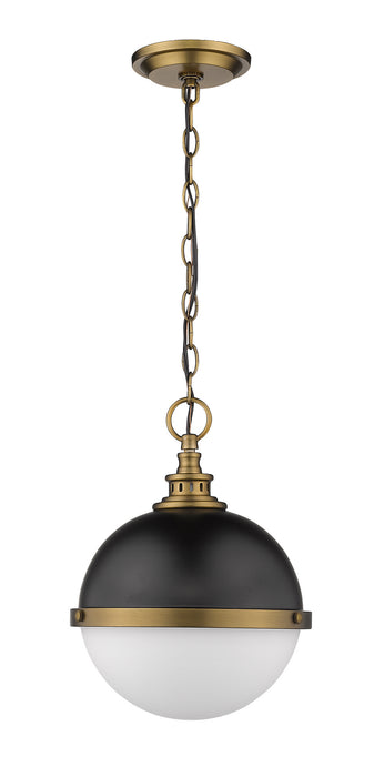 Z-Lite 619MP-MB-FB Two Light Pendant, Matte Black + Factory Bronze