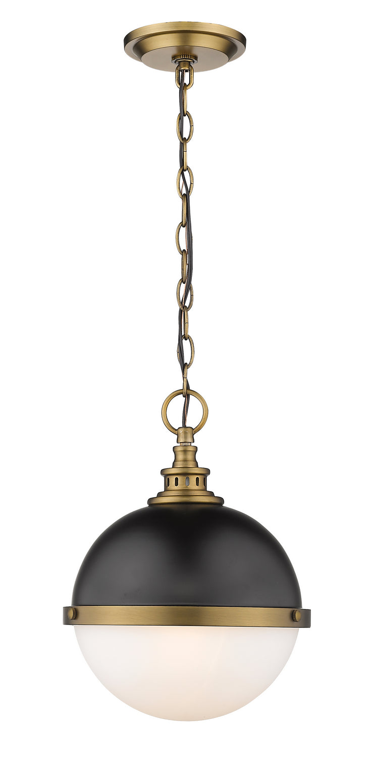 Z-Lite 619MP-MB-FB Two Light Pendant, Matte Black + Factory Bronze