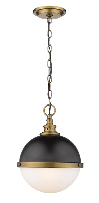 Z-Lite 619MP-MB-FB Two Light Pendant, Matte Black + Factory Bronze