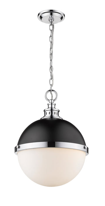 Z-Lite 619P14-MB-CH Two Light Pendant, Matte Black + Chrome