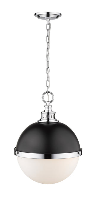 Z-Lite 619P14-MB-CH Two Light Pendant, Matte Black + Chrome